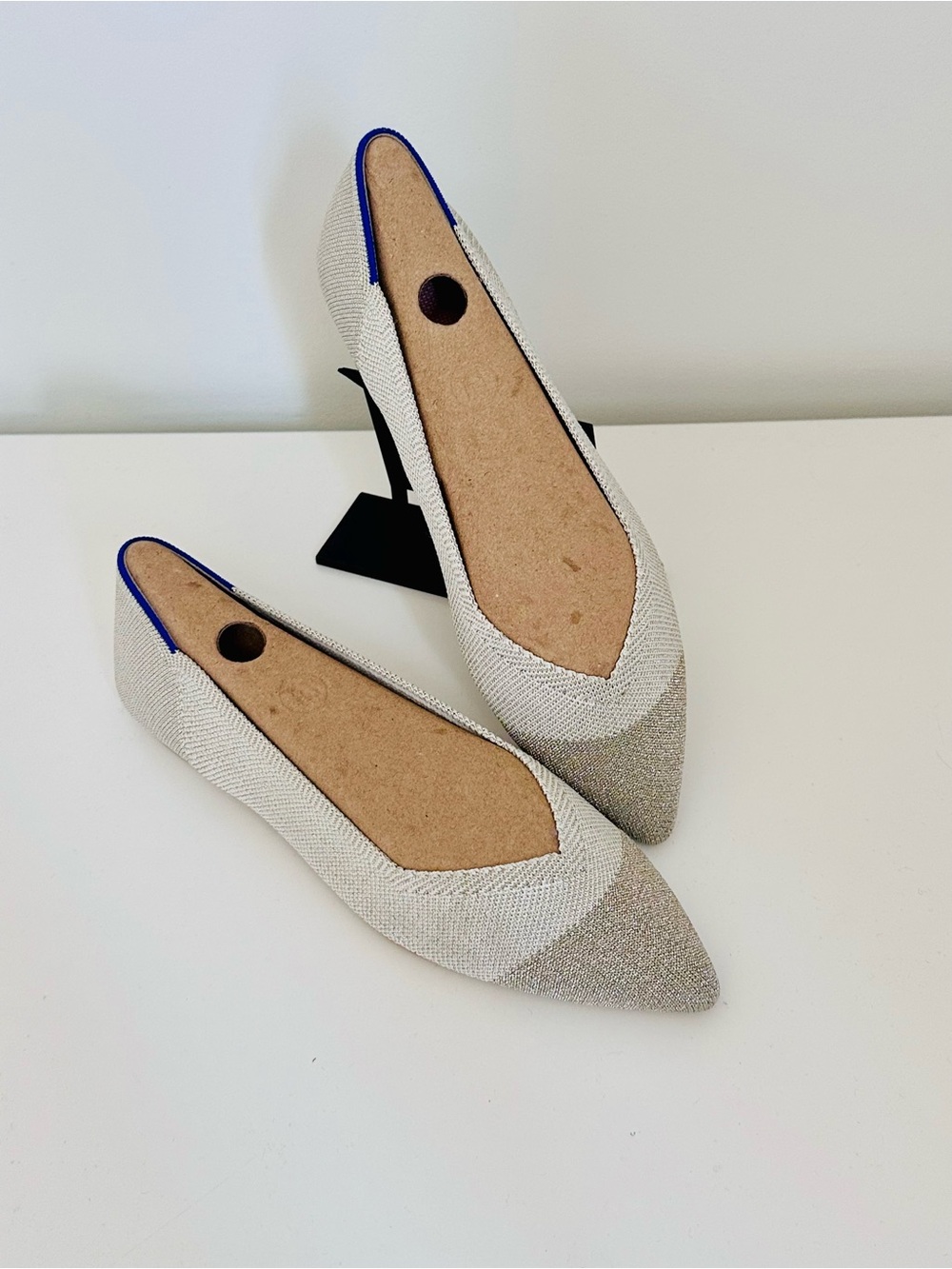Rothys The Point II Flats Ballet Pointed Diamond Metallic